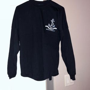 navy blue crew neck sweater